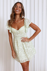 Girly Look Mini Dress Green