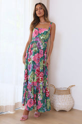 Blossom Garden Maxi Dress Pink