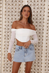 Focus On Her Crop Top White