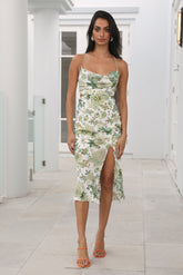 Cherry Tasting Midi Dress Green