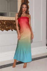 Melting With Love Satin Maxi Dress Multi