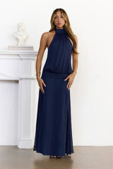 Icon Incoming Halter Maxi Dress Navy