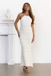 Dream Girl Energy Crisscross Back Maxi Dress Cream