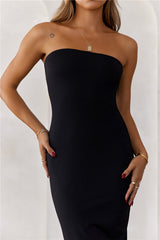 HELLO MOLLY BASE Ultimate Strapless Bodycon Midi Dress Black