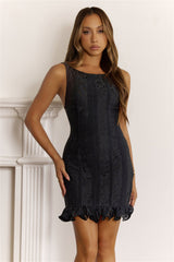 Effortless Bloom Lace Mini Dress Black