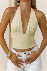 BASE Contour Simplify Halter Top Yellow