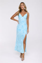 Daisy Glow Maxi Dress Blue
