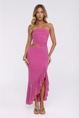 Editorial Instinct Strapless Maxi Dress Plum