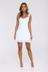 Glow Hour Embroidered Mini Dress White