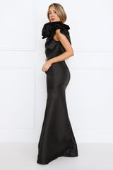 Ava One Shoulder Maxi Dress Black