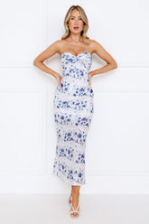 Full Of Love Strapless Maxi Dress Navy