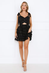 Gilded Glam Sequin Mini Dress Black