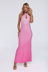 Chic Fix Halter Maxi Dress Pink