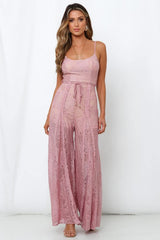 Foot In The Door Jumpsuit Blush