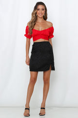 Danced Until Four Crop Top Red