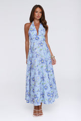 Doll Season Halter Maxi Dress Blue