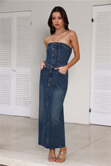 LIONESS Vista Denim Dress Denim Blue