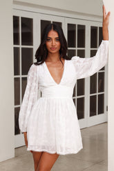 Flower Patch Mini Dress White