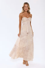 Cloud Leopard Strapless Maxi Dress Leopard