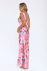 Hot Girl Hours Satin Maxi Dress Floral