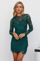Glow Up Lace Mini Dress Jade