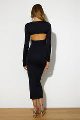 Fashionista Lover Midi Dress Black