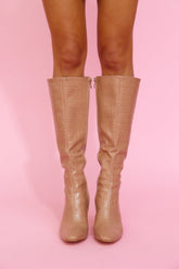 BILLINI Zadie Boots Dark Nude Croc