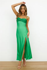 Fancy Drinks Midi Dress Green