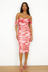 Club Fit Midi Dress Red