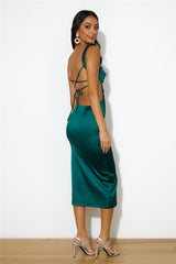 Palm Springs Midi Dress Forest Green