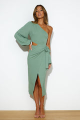 Feeling Snatched Midi Dress Sage