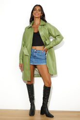 FINDERS KEEPERS Mia Pu Trench Coat Khaki