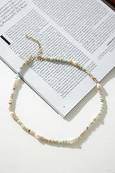 Beaded Loved Necklace Brass