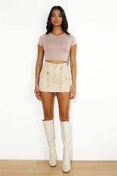 Always Trending Mini Skirt Beige