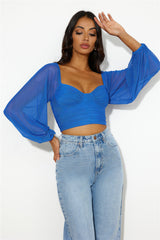 Enchanting Hymns Crop Cobalt Blue