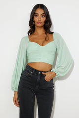 Enchanting Hymns Crop Light Green