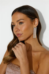 18k Gold Plated Sparkle Waterfall Earrings Gold