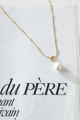 18k Gold Plated Statement Pearl Necklace Gold