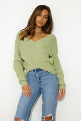 Aligned With You Knit Top Green