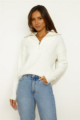 Frosty Days Knit Sweater White