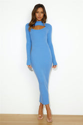 Dating At The Moment Midi Dress Blue