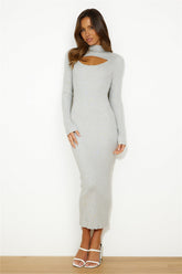 Dating At The Moment Midi Dress Grey