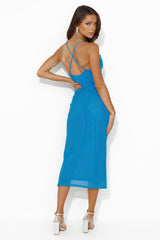 Making All The Moves Midi Dress Cobalt Blue