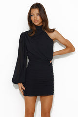 Compliment High Mesh Mini Dress Black