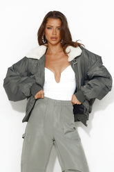 LIONESS Carla Puffer Jacket Ash
