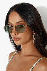 BANBE The Shayk Sunglasses Gold Green