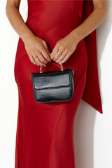 BILLINI Allaiah Handle Bag Black Patent Croc