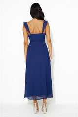 Chasing Seasons Frill Maxi Dress Navy