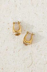 18k Gold Plated Frozen Icicle Hoop Earrings Gold