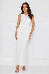 Days In Linen Blend Maxi Skirt White